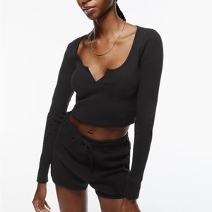 TNA waffle scoop neck